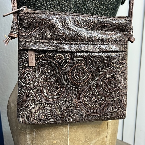 VINTAGE 90’s BAGS BY PINKY BROWN & CREAM LEATHER SMALL BAG - Picture 3 of 14